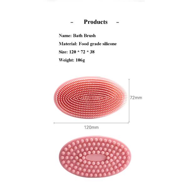 Household Silicone Shower Brush Double Sided Rubber Silicone Cleaning Tools for Back Massage