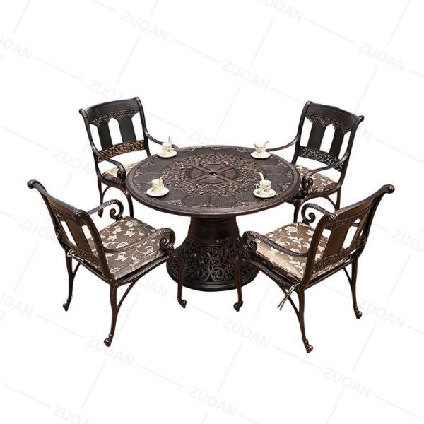 Waterproof Cast Aluminum Patio Table Retro Cast Aluminum Outdoor Dining Table