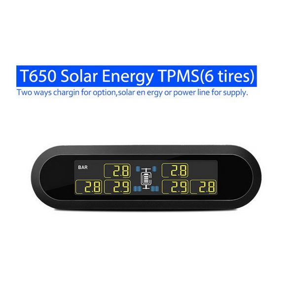 Solar Tire Pressure TPMS Monitoring system Sensor for 6 wheels Caravan Car with Trailor