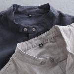 Men's shirts casual linen shirt collar long-sleeved shirt short-sleeved shirt