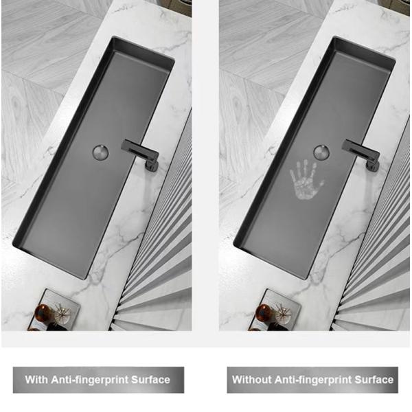 Bathroom Undermount Stainless Steel Vessel Sinks Satin Brushed Finish Rectangular Shape