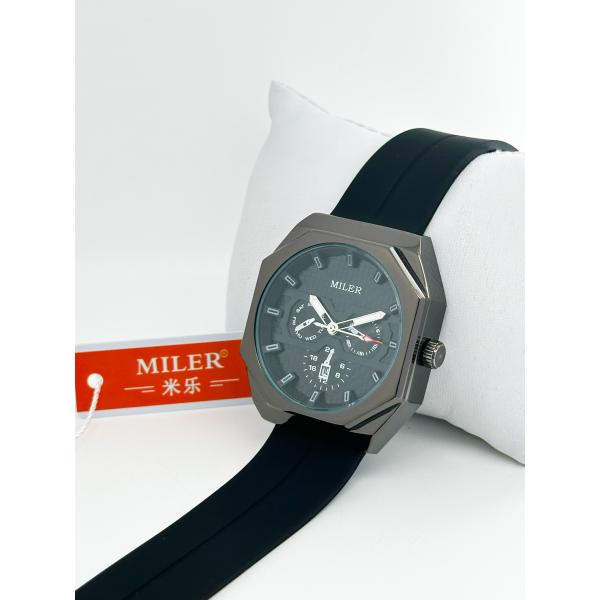 Ml 1006 Women/Men Three Eye Six Needle Waterproof Silicone Strap Quartz Watch