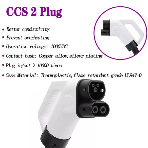 CCS Combo 2 Plug With Cable 5m Ev Charging Cable 150A 200A 250A 300A DC Fast EV Charger CCS2 EV connector