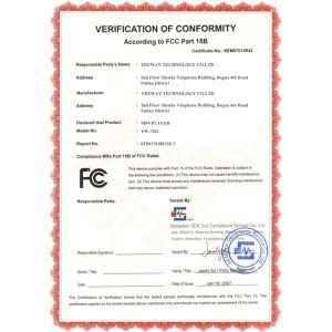 Yeeway Technology Co., Ltd. Certifications