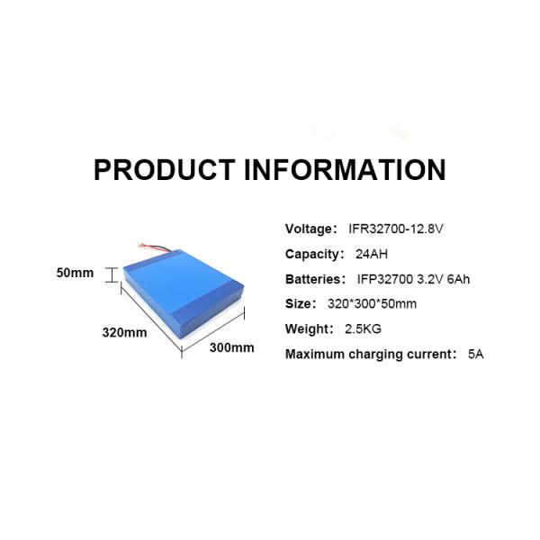 12.8v 24ah Lifepo4 Battery Phosphate IFR32700 Battery Pack Chargeable