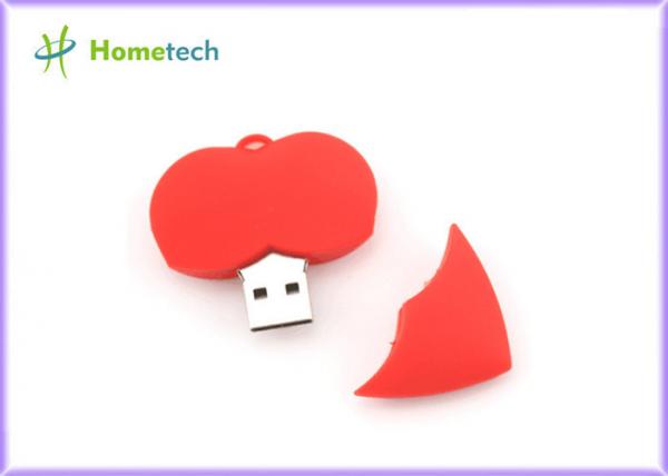 Quality PVC Heart 1GB USB Flash Drive , 2.0 Stick Custom USB Flash Disk for sale