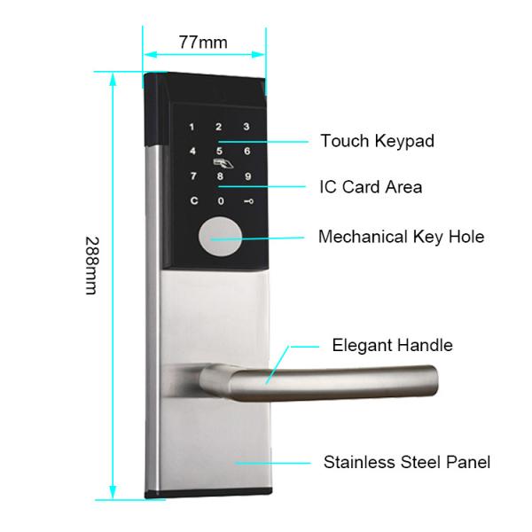 FCC Keyless Entry Door Lock Mortise ODM Smart Digital Door Lock