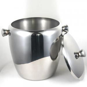 China Stainless Steel Champagne Beer Wine Cooler Ice Bucket With ear on sale
