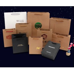 Promotional Gift Printed Kraft Paper Bag With Twisted Handle