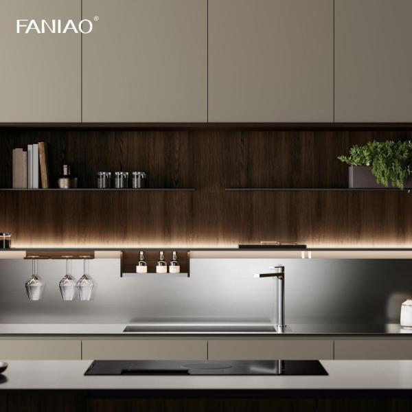 Modern Minimalist Style Stainless Steel Solid Wood Kitchen Cabinet Kitchen Furniture Custom Kitchen Cabinet Sets