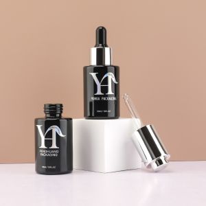 Round Serum Dropper Bottles 30ml With Silver Dropper Oil Packaing