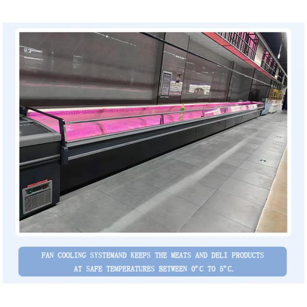 Fan Cooling Butcher Display Fridge Frost Free Refrigerated Meat Cooler Case