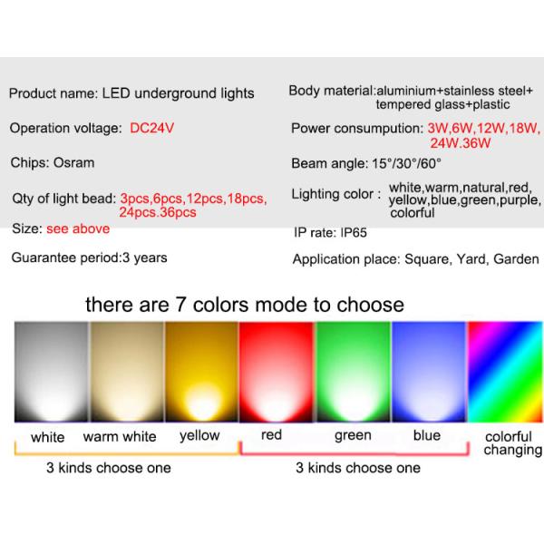 LED buried light embedded outdoor waterproof multicolor spot light courtyard landscape outdoor square garden lawn light
