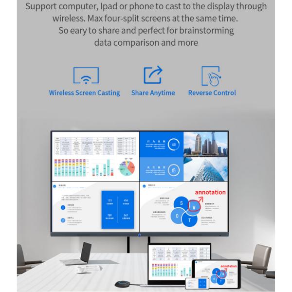 K Type Horizontal Multitouch All In One Smart Interactive Whiteboard 1920x1080