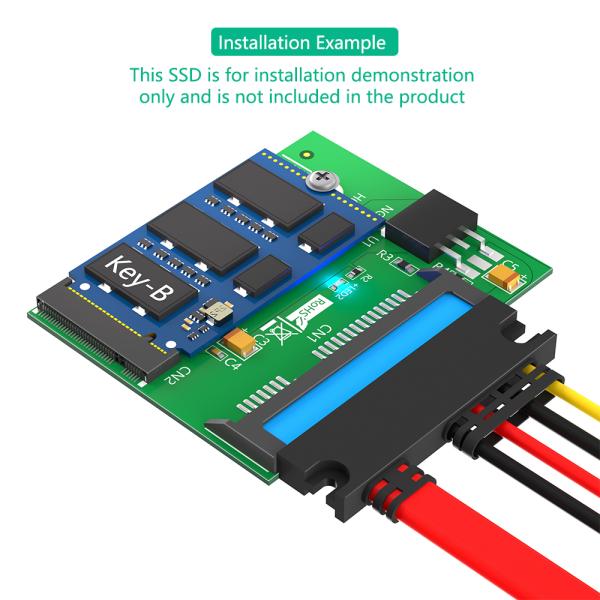 M.2 SATA SSD to SATA III 2.5-inch Adapter NGFF M.2 Key-B Expansion Card for Desktop and Laptop Supports 2230 2242mm for SATA SSD