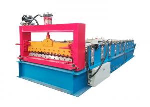 China PPGI Color Steel Roll Forming Machine , Corrugated Roof Sheet Machine With Smooth Feed Plate wholesale
