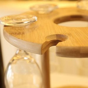 Wooden wine glass holder bamboo hanging wine glass rack