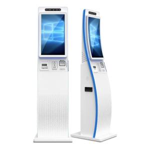 ODM Curved Surface Touch Screen Self Service Kiosk 23.6 inch With QR Code Scanner