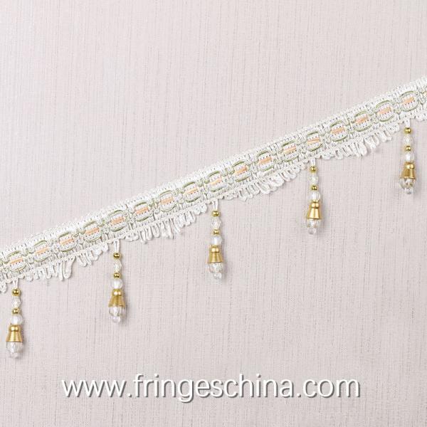 Handmade fashionable chain beads lace tassels fringes for curtain/sofa/pillow decoration