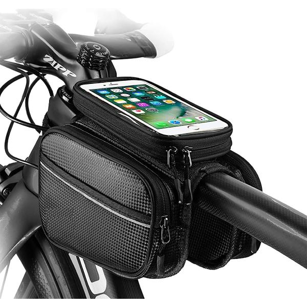 Bike Phone Front Frame Bag Waterproof Bicycle Handlebar Bag With Touch Screen Cell Phone Case Holder Cycling Storage