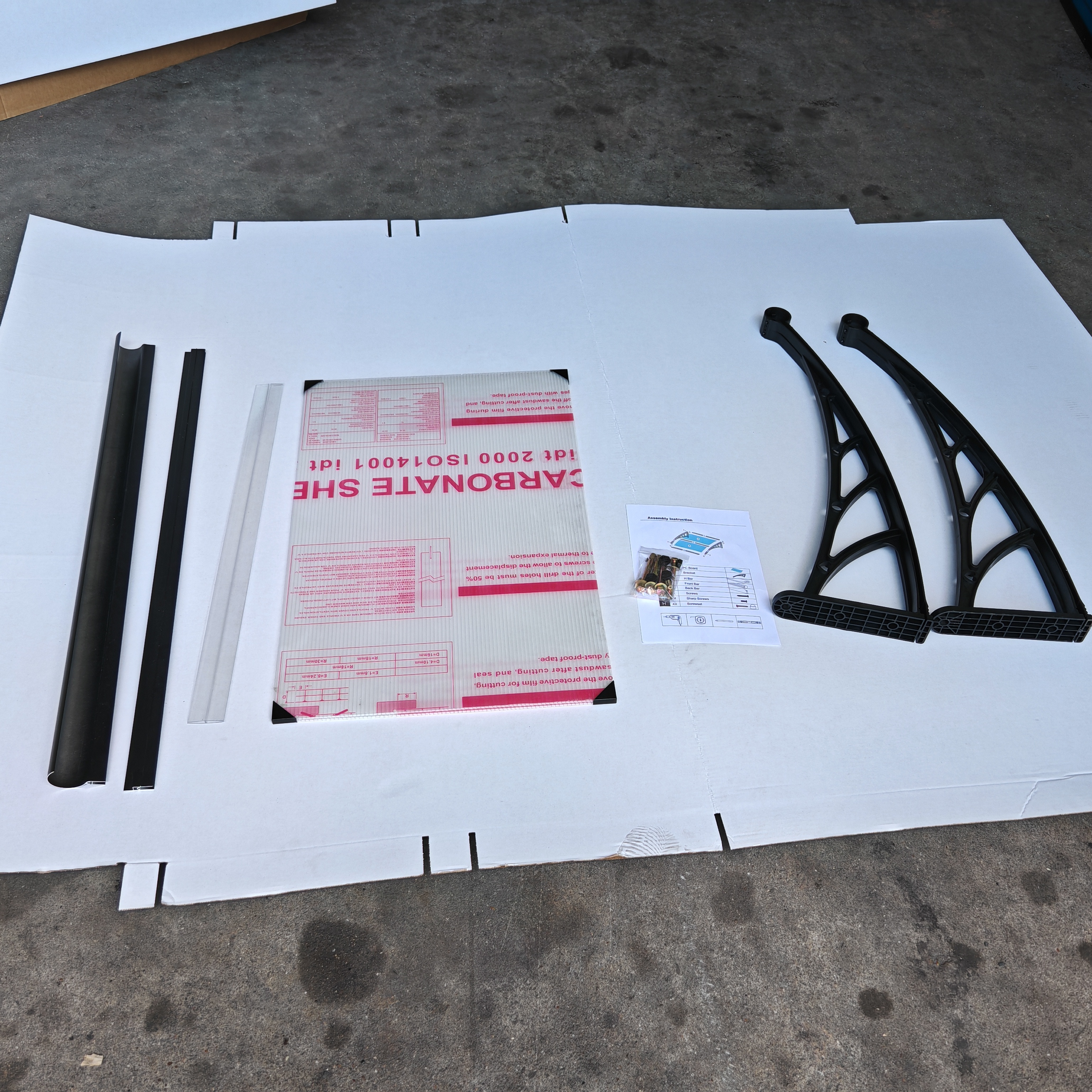 Clear Easy Assembly amp Installation Plastic Frame amp Polycarbonate Panels Canopy with Integrated Gutter and Gutter System