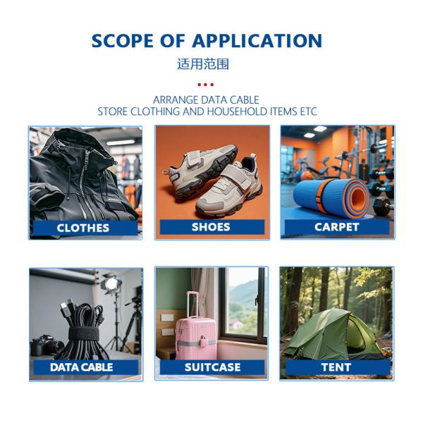 Integrated One Piece Hook And Loop Cable Strap Customised For Clothing Accessories