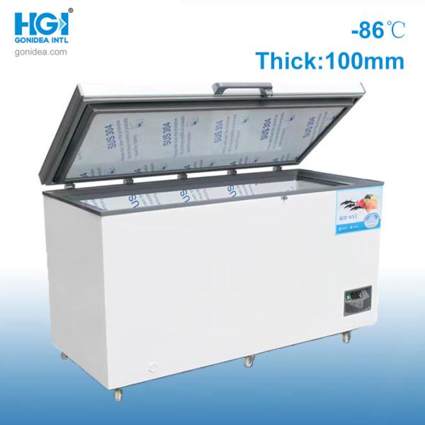308L -86c Low Temperature Freezer Stainless Steel Inner 10mm Foaming Single Door Cooling Freezer