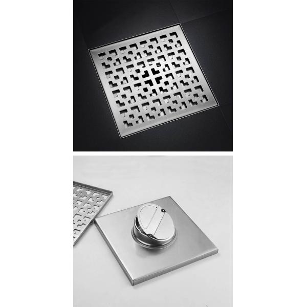 6" 7.9" 11.8" Stainless Steel Square Shower Drain With Brush Polishing Finish