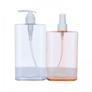 China 500ml Orange Plastic Refillable Shampoo Bottles For Shower Gel wholesale