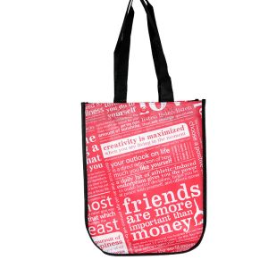 China Red Laminated PP Handle Promotional Non Woven Packaging Bags wholesale