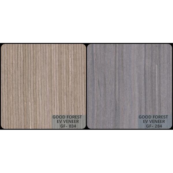 Hotel Decoration Engineered Oak Veneer Crown Cut Grain Grey Color