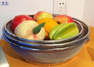 Customized Wire Mesh Fruit Basket , Metal Wire Basket Fruit Bowl For Home / Kitchen