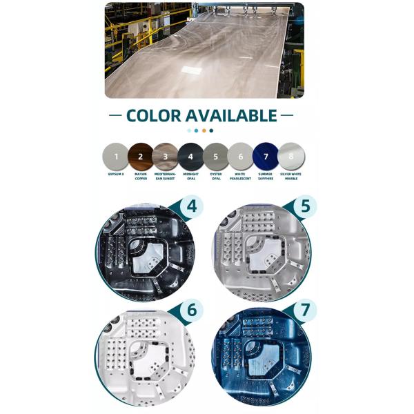 2120x2120x900mm Bathroom Jacuzzi Tub Square Whirlpool Massage Tub