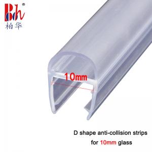 China Waterproof Shower Door Seal Strip D Shaped Anti Collision Transparent PVC Material on sale