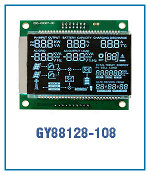 7 Segmental Digital Solar Inverter LCD Display Screen Black VA -20-70C with and Driver IC CS1621