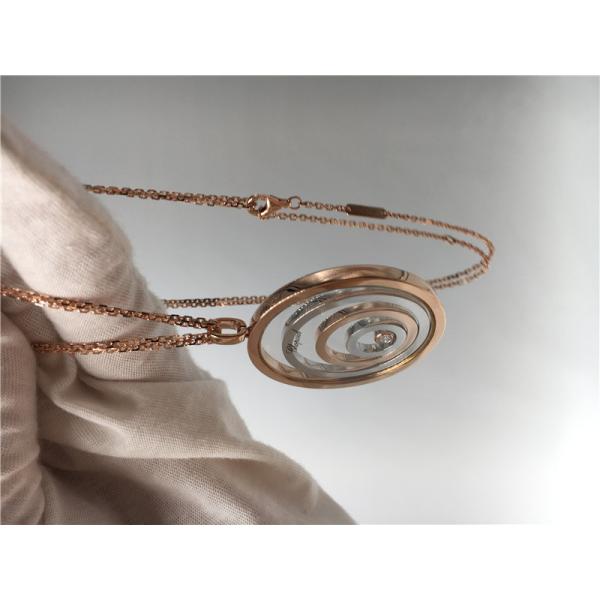 Round Shape 18k Rose Gold Pendant , SI H Quality Chopard Happy Spirit Pendant
