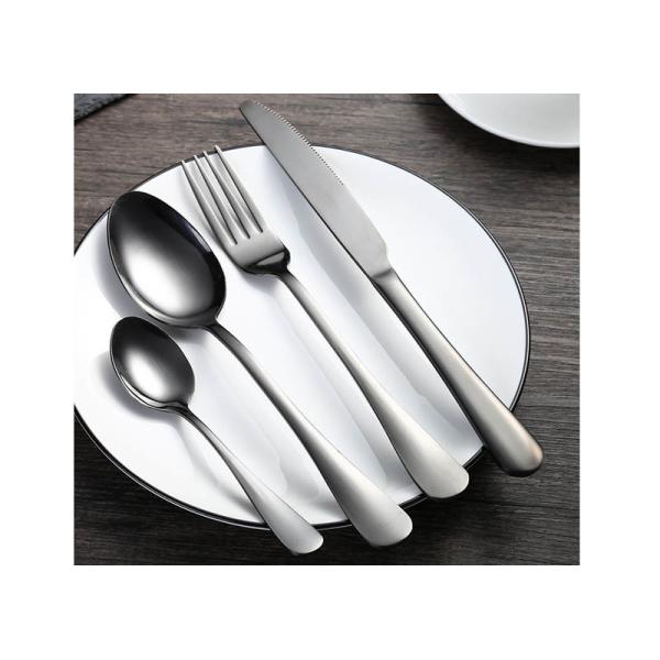 Gold Plated 410 Stainless Steel Tableware Set Steak Knife Fork And Spoon