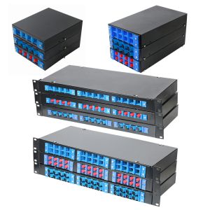 China 4 8 12 24 Port 19" Optic Fiber FC SC LC ST Connector Junction Box Wall or Rack Mount wholesale