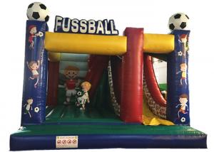 China Inflatable soccer combo popular inflatable fussball jump with slide on sale customized inflatable football jump house wholesale
