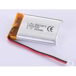 China 450mAh Rechargeable Li-Po Battery LP552535 3.7V for OEM/ODM Cycle Life 1000 Times wholesale