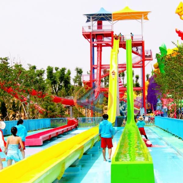 Public Water Park Slide Commercial Use With Fiberglass Material