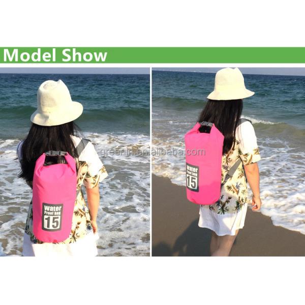 2022 New Design 15L PVC Tarpaulin Waterproof Bag Outdoor Dry Bag Camping Waterproof Backpack