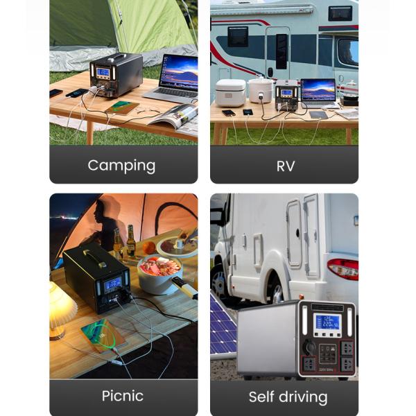 12V 120ah Portable Battery Power Station Multifunction Solar Camping Generator