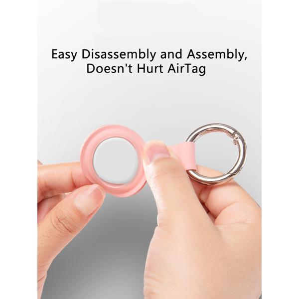 Silicone Holder For Airtag Pet Dog Collar,Keychain Protective Cover Compatible With Apple AirTags