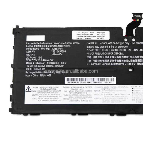 OEM Factory for Lenovo Thinkpad X1 Tablet Gen 3 Battery Pack L16L4P91 5440mah/42wh for Lenovo Thinkpad Lapop TP00089A Black