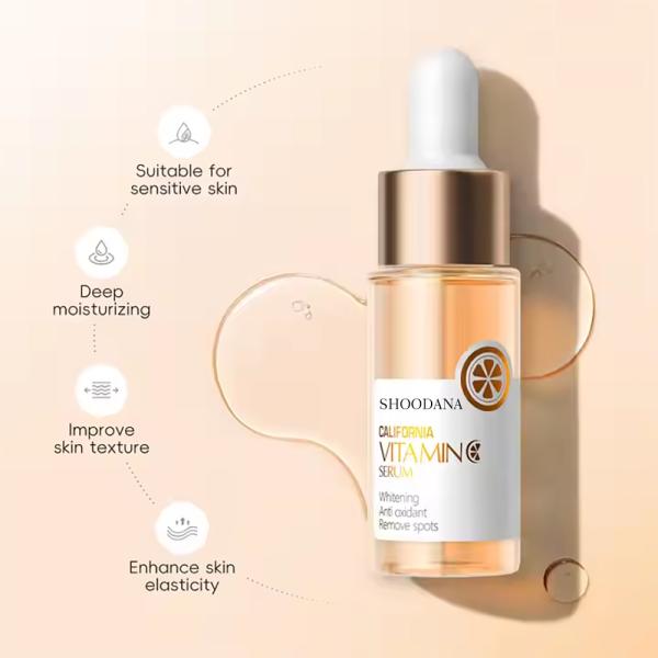 Close-up of serum application