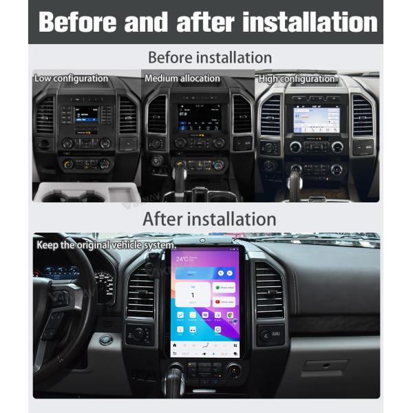 Android Auto Head Unit For Ford Raptor F150 F250 / F350 / F450 2015-2020 Touch Screen 14.5 Inch GPS Navigation Carplay