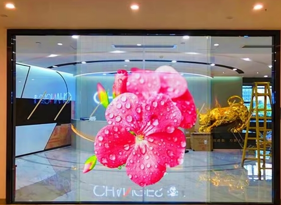 Quality Indoor Led Transparent Film Screen Advertise Full Color Display Window Transparent Film Display Screen for sale