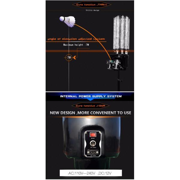 S3025 Shuttlecock Badminton Feeder Machine Beginner Level Speed Adjustable