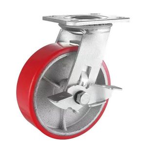 China PU Shipping Container Casters Wheel 8 Inch Swivel Castors wholesale